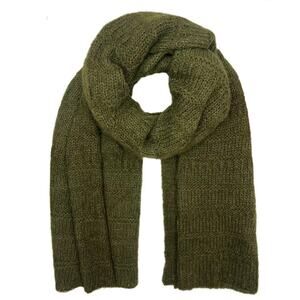 NWT Slate + Salt Highland Alpaca Open‑Knit Scarf 63x24 Moss Green Handmade Peru